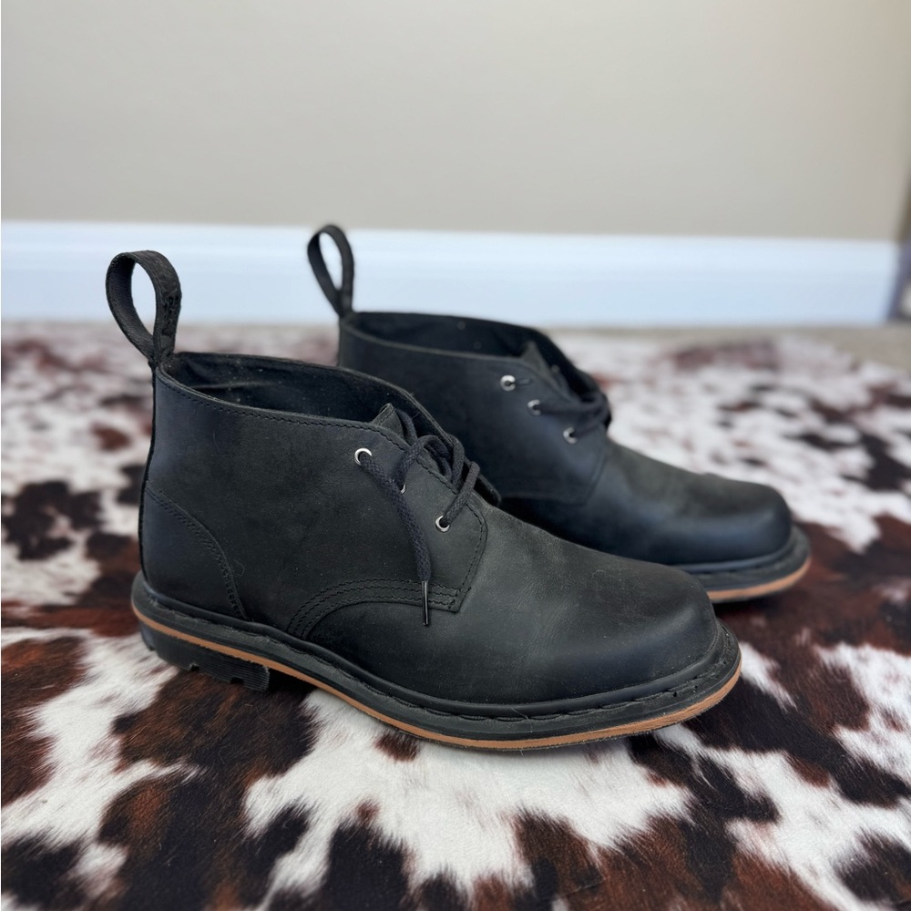 Dr. Martens Deverell Black Leather Desert Boots Size 10